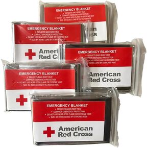Officially Licensed Emergency Reflective Blankets, 5 Pack, Body Warmer Survival Blanket, 52" W x 84" L