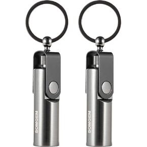 SOMGEM Permanent Match Keychain 2 Pack, Kerosene Refillable, Waterproof Flint Fire Starter for Outdoor Camping Emergency Survival Gear
