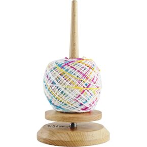 Yarn Holder Stand Spindle Storage for Skeins of Yarn Wool Chrochet Dispenser Tool Revolving Yarn Holder Winder Wood Yarn Holder with Twirling Mechanism Classic Storage Swift Yarn Spindle Wooden Spinning Yarn & Thread Holder Knitting Embroidery Craft & Sew