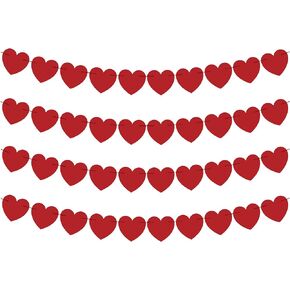 OHOME Galentines Day Decorations-Valentine's Day Decor Red Heart Garland 40 Pack Valentines Day Backdrop Banner Galentines Day Decorations Party Favors for Door Wall Classroom School Home
