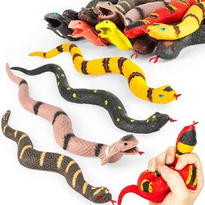 5PCS Realistic Rubber Snake,Soft and Stretchy Snake Toys for Kids,Fidget Toys for Adults,Squeeze Toys,Stretch Toys,Fake Snake Toys, Decoration Party Favors Prank Props Toys