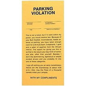 Fake Parking Tickets - Pad of 25 by BWacky