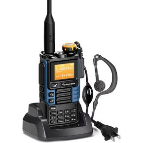 UVK5(99) AM/FM/DTMF Walkie-Talkie 200CH 20-1000MHZ Walkie-Talkie NOAA Weather Forecast with Flash Copy Frequency Tpye-C LCD Display for Hiking Camping Travel Two-Way Radio (Blue)