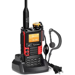 UVK5(99) AM/FM/DTMF Walkie-Talkie 200CH 20-1000MHZ Walkie-Talkie NOAA Weather Forecast with Flash Copy Frequency Tpye-C LCD Display for Hiking Camping Travel Two-Way Radio (Blue)