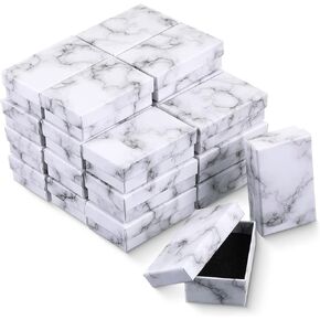 Thenshop Jewelry Gift Boxes Jewelry Packaging For Small Business Mini Cardboard Box Marble Gift Boxes For Bracelet Necklace Ring Wedding Birthday Mother Gift Wrapping (24 Pieces)