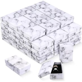 Thenshop Jewelry Gift Boxes Jewelry Packaging For Small Business Mini Cardboard Box Marble Gift Boxes For Bracelet Necklace Ring Wedding Birthday Mother Gift Wrapping (24 Pieces)