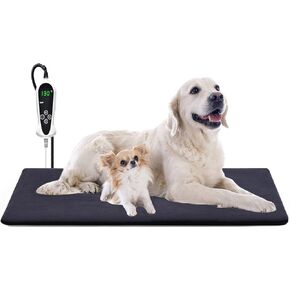 TJOY Pet Heating Pad for Cats,Dog Heating Pad Temperature Adjustable Electric Heated Pet Bed Mat with Timer,Waterproof Pet Heating Pads Cat Warming Pad(Medium:22" x 18"(Gray))
