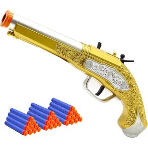 Pirate Toy Gun with 30 Foam Dart Bullets - Soft Bullet Toy Guns Toy Foam Blaster Shooting Educational Toy Model - Christmas Halloween Birthday Gifts for Boys Girls Adults Kids Age 3+