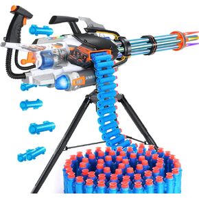 Automatic Gatling Blasting Toy Foam Blasters, Gatling Toy Gun Soft Bullet Toy Gun for Kids,Gatling Shooting Model Kit for Adults with 80 Soft Foam Bullets,Kids’ Revolving Toy Gun