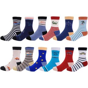 جوارب للأولاد الصغار 12 زوجًا من الجوارب القطنية للأطفال الصغار جوارب ديناصور للأطفال من عمر 1-3T/3-5T/6-8 سنوات للأطفال الصغار في المدرسة in Kuwait