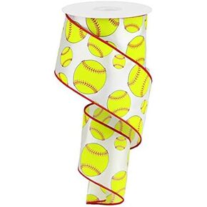 Expressions Softball Wired Edge Ribbon - 10 Yards (1.5 Inches)