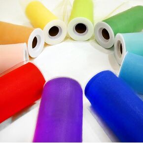 Craft and Party 10 Colors Tulle Assortment, Tulle Rolls Tulle Netting Rolls Tulle Fabric Spool Ribbon, 6" x 25" Yards/roll.