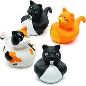 Fun Express 12 Pieces Vinyl Cat Rubber Duckies