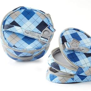 Expandable, 2 Pocket Green Plaid Travel Bag With Strap. Insulated, Waterproof Liner for Odor Control. Wet/Dry Compartments Hold Breast Pads, Diapers, Tampons, Sanitary Napkins, Personal Hygiene Items