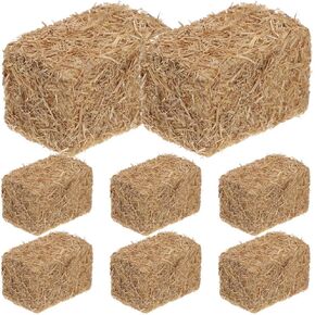 ibasenice Mini Bales, 8pcs Small Decorative Bales Miniature Figurine for Craft Dollhouse Autumn Display Decoration 3cm