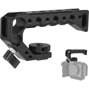 Sunydog Universal Top Handle Camera Top Handgrip with 4 Cold Shoe Mounts ARRI Positiong Hole 1/4in and 3/8in Threaded Holes Compatible with Camera Cage Sports Camera for Vlogging Live Streaming