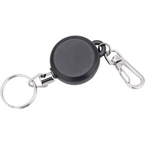 Oumij Keychain Clip 60cm Stainless Steel Wire Rope Retractable Key Chain Stretching Key Clasp Anti Lose Keyring Spring Snap Key Chain Clip for Camping and Hiking