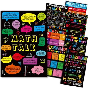 gisgfim 8 Pcs Math Posters Math Teacher Bulletin Board Posters Math Classroom Decorations For Elementary School Middle School High School Mathematics Education Banner Math Classroom Signs Must Haves