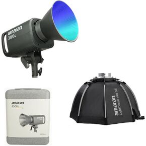 Aputure Amaran 300C RGB LED Video Continuous Light with Light Dome Mini SE Softbox Kit
