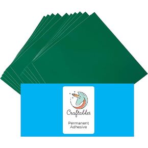 صفائح الفينيل الخضراء القابلة للتصنيع - دائمة، لاصقة، لامعة ومقاومة للماء | (10) أوراق مقاس 30.48 سم × 30.48 سم - للحرف اليدوية، والكريكت، والصورة الظلية، والتعبيرات، والنقش، واللافتات in Kuwait