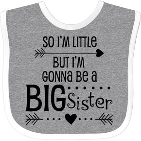 inktastic So I'm Little, But I'm Gonna Be a Big Sister Baby Bib