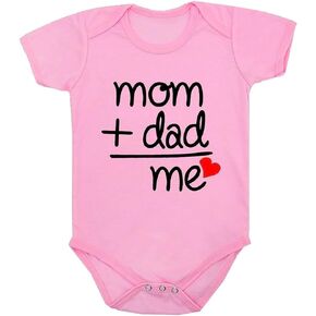 Mom+Dad = Me Baby Funny Cute Novelty Infant One-Piece Baby Bodysuit