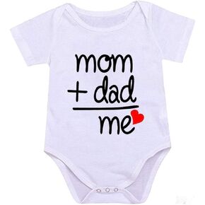 Mom+Dad = Me Baby Funny Cute Novelty Infant One-Piece Baby Bodysuit