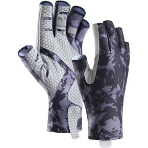 Fishing Gloves UPF50+ Sun Gloves, UV Protection Fingerless Gloves Men Women for Fishing, Kayaking, Rowing, Paddling, Canoeing, Hunting