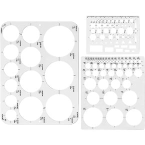 Circle Templates, Drafting Stencils Measuring Tools, Circle Stencil for Drawing, Circle Round Stencil, Drawing Aid Tool, Circle Templates, Circle Template for Drawing, 3 Pack