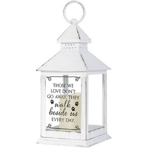 Walk Beside Us Flameless Pet Memorial Lantern