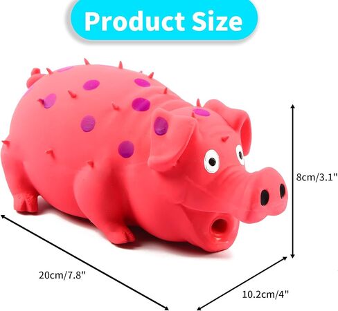 Squeaky Pig Dog Toys, 2 Pack Grunting Pig Dog Toy That Oinks Grunts for Small Medium Large Dogs, Durable Rubber Pig Squeaker Dog Puppy Chew Toys, Latex Interactive Squeak Funny Cute Dog Toy Set in Saudi Arabia