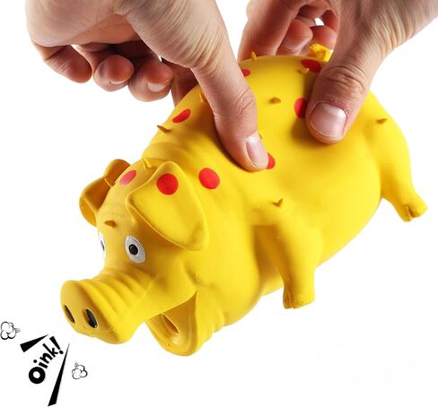 Squeaky Pig Dog Toys, 2 Pack Grunting Pig Dog Toy That Oinks Grunts for Small Medium Large Dogs, Durable Rubber Pig Squeaker Dog Puppy Chew Toys, Latex Interactive Squeak Funny Cute Dog Toy Set in Saudi Arabia