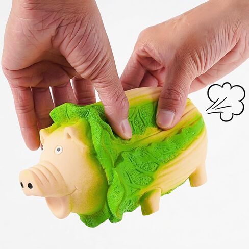 Squeaky Pig Dog Toys, 2 Pack Grunting Pig Dog Toy That Oinks Grunts for Small Medium Large Dogs, Durable Rubber Pig Squeaker Dog Puppy Chew Toys, Latex Interactive Squeak Funny Cute Dog Toy Set in Saudi Arabia