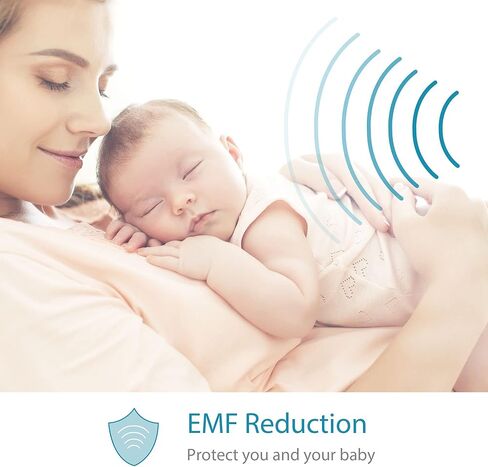 Moonybaby 5" HD A.N.R. (Auto Noise Reduce) Baby Monitor with Camera and Audio, Model: QuadView 30, No WiFi, 20 Days Battery Life in ECO Mode, Long Range, 2-Way Audio, Lullaby, Room Temperature Display in Kuwait