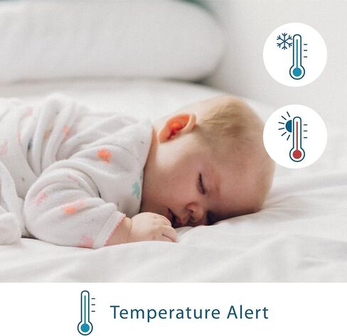 Moonybaby 5" HD A.N.R. (Auto Noise Reduce) Baby Monitor with Camera and Audio, Model: QuadView 30, No WiFi, 20 Days Battery Life in ECO Mode, Long Range, 2-Way Audio, Lullaby, Room Temperature Display in Kuwait