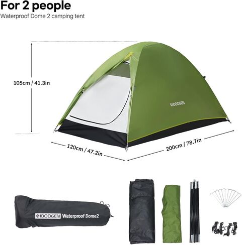 خيمة تخييم IDOOGEN، خيمة مقاومة للماء سهلة التركيب على شكل قبة، خيمة ظهر خفيفة الوزن بطبقة مزدوجة للمشي لمسافات طويلة والسفر in Kuwait