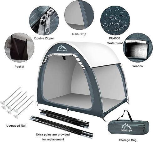 Outdoor Bike Covers Storage Shed Tent, Portable Bicycle Storage Cover, Foldable 210D PU4000 Waterproof Oxford Fabric Bike Shelter for 2-3 Bike in Saudi Arabia