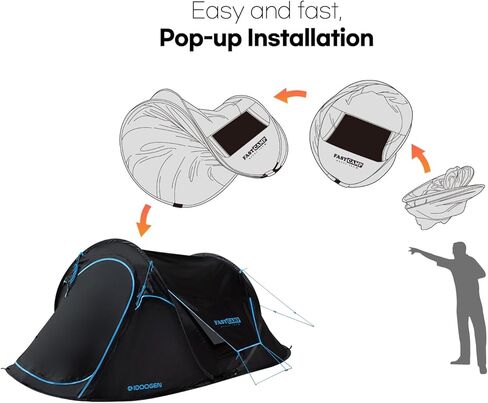 خيمة منبثقة لشخصين للتخييم، خيمة مقاومة للماء سهلة التركيب الفوري للتخييم والمشي لمسافات طويلة in Kuwait