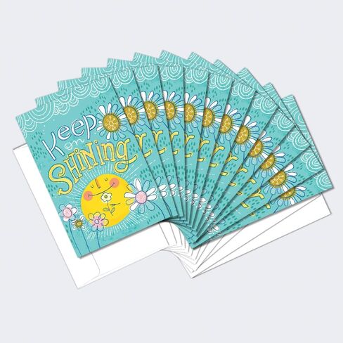 Tree-Free Greetings 12 Pack All Occasion Notecards, Eco Friendly, Made in USA, 100% Recycled Paper ECOnotes, 4 x 6 Inches, Sunshine Season (FS54317) in Saudi Arabia