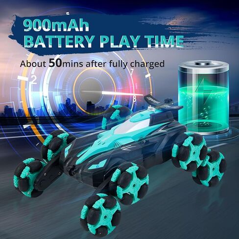سيارة مايفيلايف 8WD 2.4G تعمل بالتحكم عن بعد، تستشعر الإيماءات مع الموسيقى والإضاءة للأولاد من سن 6 إلى 12 عامًا - أخضر in Saudi Arabia