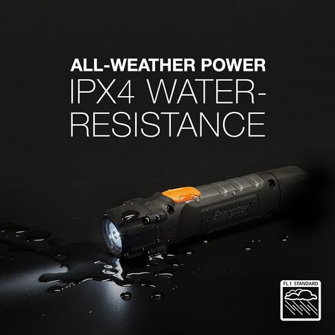 مصباح يدوي إنرجايزر HC-300 LED، مقاوم للماء IPX4، أقصى قدر من المتانة، مصباح LED ذكي خافت، مصباح مهام عالي الأداء، البطاريات متضمنة، أسود/رمادي in Kuwait