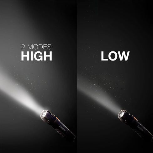 مصباح يدوي إنرجايزر HC-300 LED، مقاوم للماء IPX4، أقصى قدر من المتانة، مصباح LED ذكي خافت، مصباح مهام عالي الأداء، البطاريات متضمنة، أسود/رمادي in Kuwait