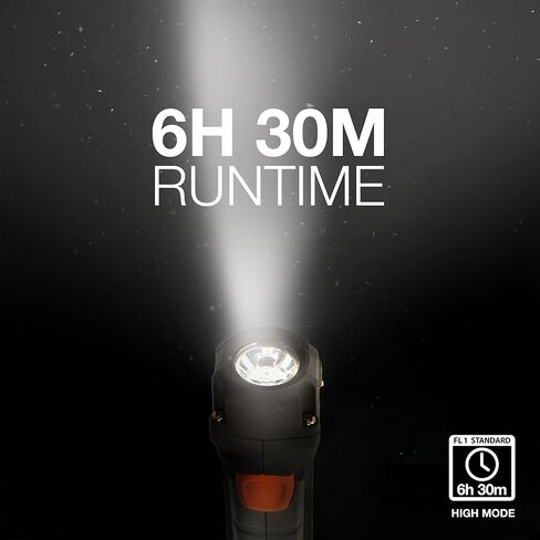 مصباح يدوي إنرجايزر HC-300 LED، مقاوم للماء IPX4، أقصى قدر من المتانة، مصباح LED ذكي خافت، مصباح مهام عالي الأداء، البطاريات متضمنة، أسود/رمادي in Kuwait