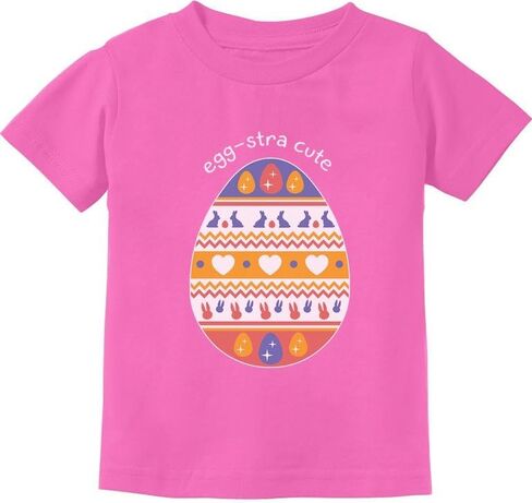 تي شيرت Eggstra اللطيف لعيد الفصح مزين بشكل لطيف للرضع والأطفال الصغار على شكل أرنب مقاس 2T باللون الوردي in Saudi Arabia