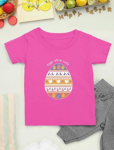 تي شيرت Eggstra اللطيف لعيد الفصح مزين بشكل لطيف للرضع والأطفال الصغار على شكل أرنب مقاس 2T باللون الوردي in Saudi Arabia