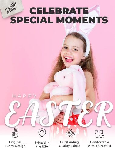 تي شيرت Eggstra اللطيف لعيد الفصح مزين بشكل لطيف للرضع والأطفال الصغار على شكل أرنب مقاس 2T باللون الوردي in Saudi Arabia