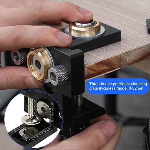 3 in 1 Dowel Jig Drill Kit Woodworking Dowel Drill Guide Set with 8/10/15mm Hole Dowel Pins Pocket Hole Jig with Puncher Locator for Embedded Nuts, Bolts and Eccentric Nuts, Wooden Joint in Saudi Arabia