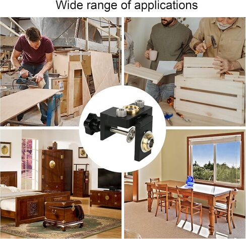 3 in 1 Dowel Jig Drill Kit Woodworking Dowel Drill Guide Set with 8/10/15mm Hole Dowel Pins Pocket Hole Jig with Puncher Locator for Embedded Nuts, Bolts and Eccentric Nuts, Wooden Joint in Saudi Arabia