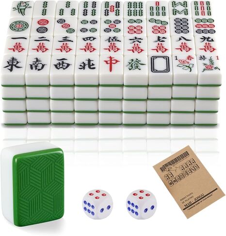 YINIUREN Mahjong مجموعة Mahjong الكبيرة، آلة Mahjong اليدوية، آلة Mahjong الأوتوماتيكية، Mahjong متعددة الوظائف، مسابقة Mahjong الدولية (أخضر 1.6 × 1.2 × 0.8 بوصة) in Kuwait