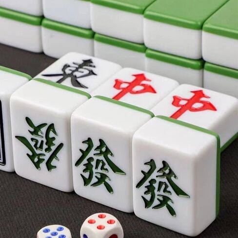YINIUREN Mahjong مجموعة Mahjong الكبيرة، آلة Mahjong اليدوية، آلة Mahjong الأوتوماتيكية، Mahjong متعددة الوظائف، مسابقة Mahjong الدولية (أخضر 1.6 × 1.2 × 0.8 بوصة) in Kuwait